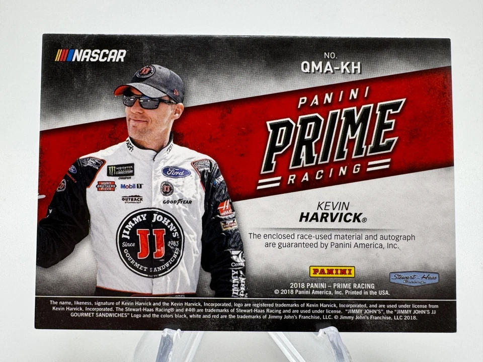 2018 PRIME Racing KEVIN HARVICK Holo Gold Quad Patch Auto /10 #QMAKH - Image 2 of 2