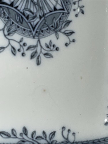 WH GRINDLEY BLUE TRANSFER IRONSTONE PLATTER TROY PATTERN 14" x 10.25" - Picture 7 of 20