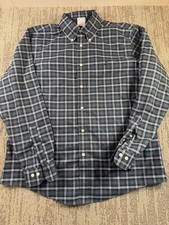 Brooks Brothers Dress Shirt Mens Large Blue Green Plaid Regent Non Iron Supima