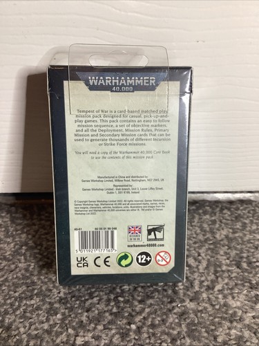 Warhammer 40k Tempest Of War Mission Pack Cards New sealed - Picture 2 of 2