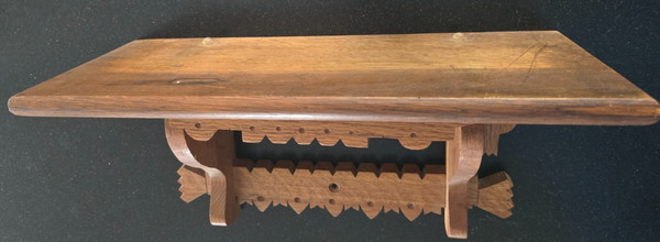 Vintage Bench Made Oak Mission Style Arts & Crafts Wall Shelf