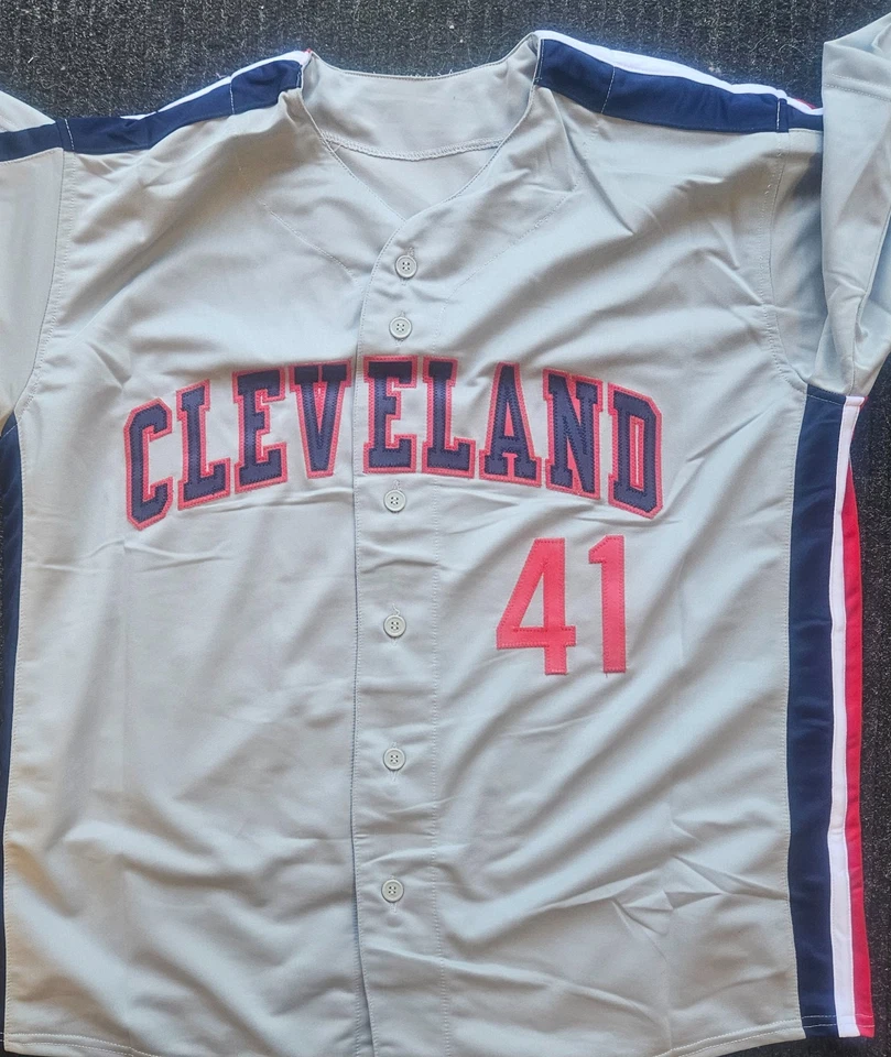 Camiseta deportiva gris firmada por Charles Nagy Stat JSA Foto 2 de 2