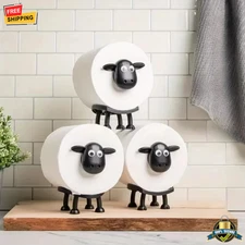 Cute Sheep Toilet Paper Holder Cartoon Bathroom Decor Standalone