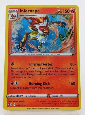 INFERNAPE 026/172 BRILIANT STARS POKEMON (HOLO, NM)