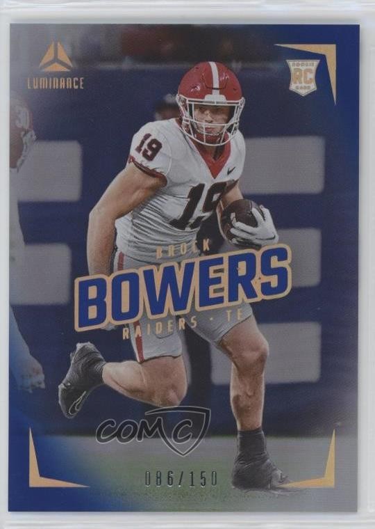 2024 Panini Luminance Rookies Blue 86/150 Brock Bowers #110 Rookie RC 1it4