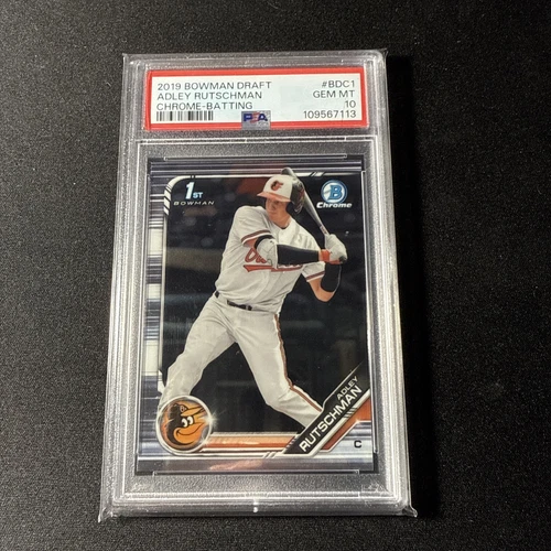 2019 BOWMAN DRAFT CHROME-BATTING #BDC1 ADLEY RUTSCHMAN PSA 10