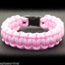 Rose Pink - Paracord Emergency Rope Survival Bracelet - Made in the USA