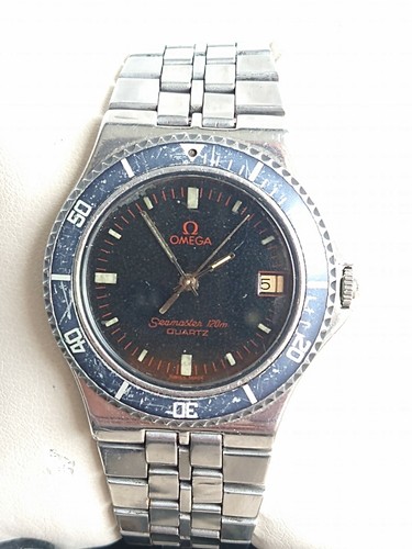 Omega CALYPSO Seamaster 120m QUARTZ BLUE BEVEL REF 196.0285 CAL 1431 SWISS  | eBay