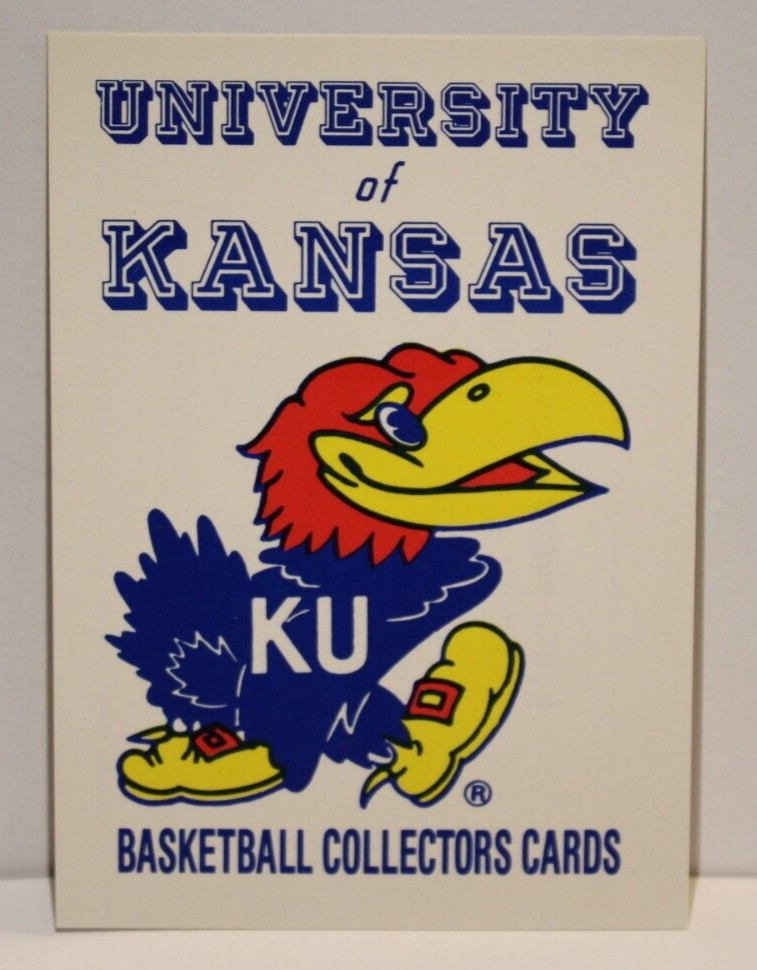 VINTAGE 1989 1990 KANSAS JAYHAWKS BASKETBALL CARD MASCOT LOGO KU
