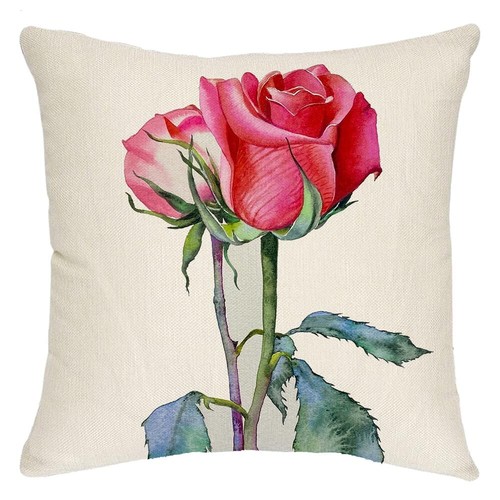 Floral Throw Pillow Cover 18x18 Watercolor Botanical Painting Decor Cushion Case - Picture 18 of 37