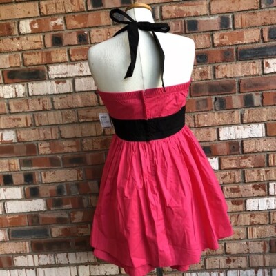 Charlotte Russe Womens Size 9 Dress Hot Pink Halter Tiered Party V-Neck  Cocktail | eBay