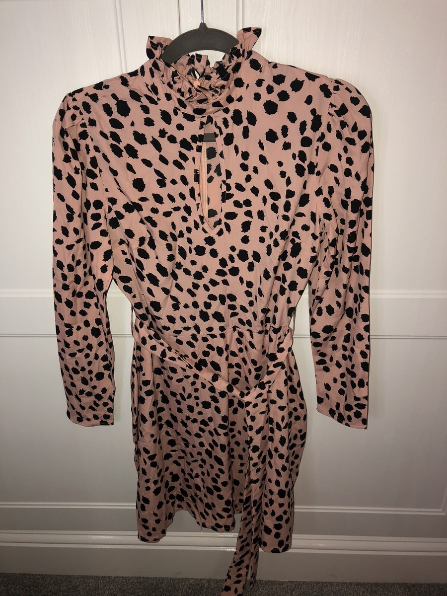 Long Sleeve Asos Pink Leopard Dress Wednesdays Girl ASOS Pink