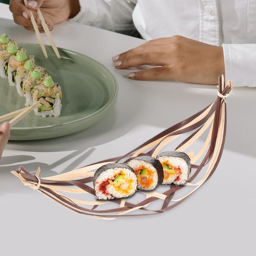 Set of 4 Geflochtene Sushi-Tabletts Teller Sushi-Boot Mehrzweck-Sushi-Geschirr - Bild 2 von 12