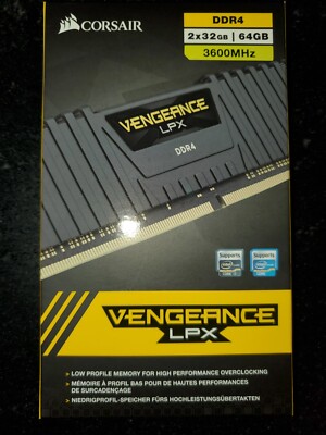 CORSAIR VENGEANCE LPX DDR4 RAM 64GB (2x32GB) 3600MHz CMK64GX4M2D3600C18
