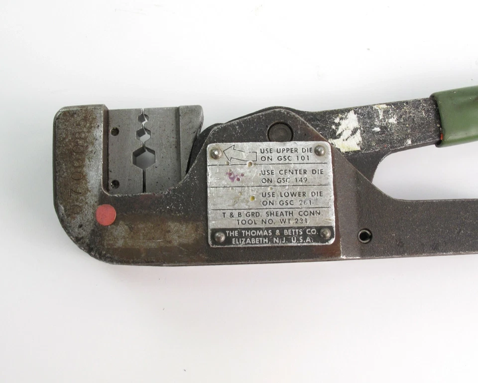 Thomas & Betts WT231 Hex Connector Crimp Die Tool 3 Cavity GSC 101 / 149 / 261 - Image 2 of 2