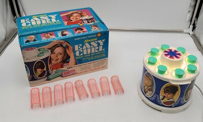 Vintage 1968 Kenner's EASY CURL Quick Hair Setting Kit Childs Girl Toy w/ Box 