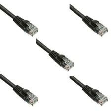 Pack of 5 Cables Snagless 14 Foot Cat5e Blk Network Ethernet Network Patch Cable