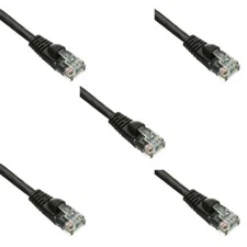 Pack of 5 Cables Snagless 14 Foot Cat5e Blk Network Ethernet Network Patch Cable