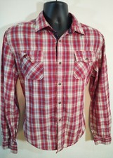 Buffalo David Bitton Long Sleeve Red Checkered Plaid Button Shirt Large