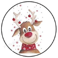 REINDEER CHRISTMAS ENVELOPE SEALS LABELS STICKERS PARTY FAVORS