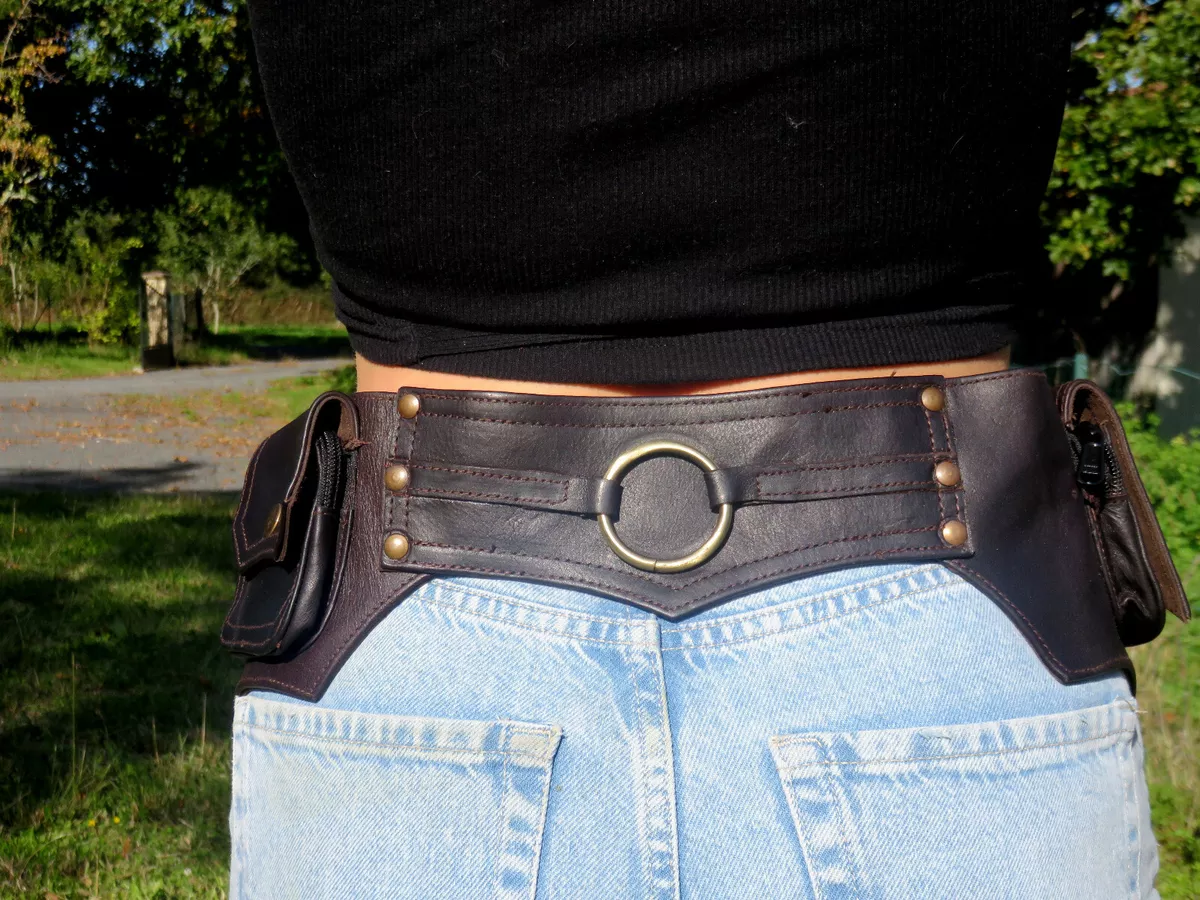 Ceinture Poche Cuir Ceinture Sacoche Voyage Festival Ring