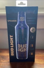 NEW Novelty Blue Beer Bottle BUD LIGHT BLUETOOTH SPEAKER, Charger Anheuser-Busch