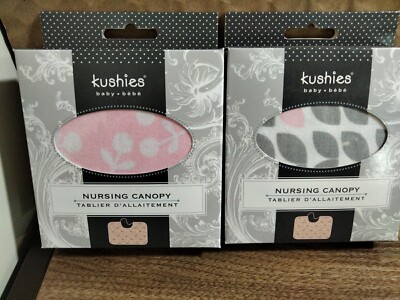 Kushies Nursing Canopy Cotton Lot Of 2 Girl