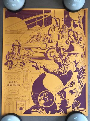 Vintage Original 1970s Area 5 Parsec City Outer Space Poster Collage Fantasy