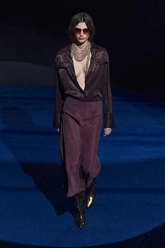 Zara Satin Midi Skirt ZW Collection Size M NWT Aubergine