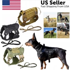 Tactical Dog Vest US Working Dog Military Harness with Handle No-pull Large