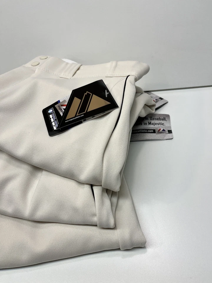 NWT Majestic Baseball Pants Youth XL Pro Ivory w/Pro Black Piping, 3 Pair Lot 🔥 - Image 2 of 4