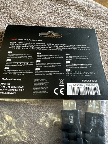 Genuine Audi USB & Apple Lightning Cable 8S0051435F Original Unopened - Photo 5 sur 6