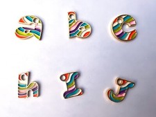 Alphabet Rainbow Enamel Letter Charms A-Z 4 Dollars Each Letter DIY Jewelry