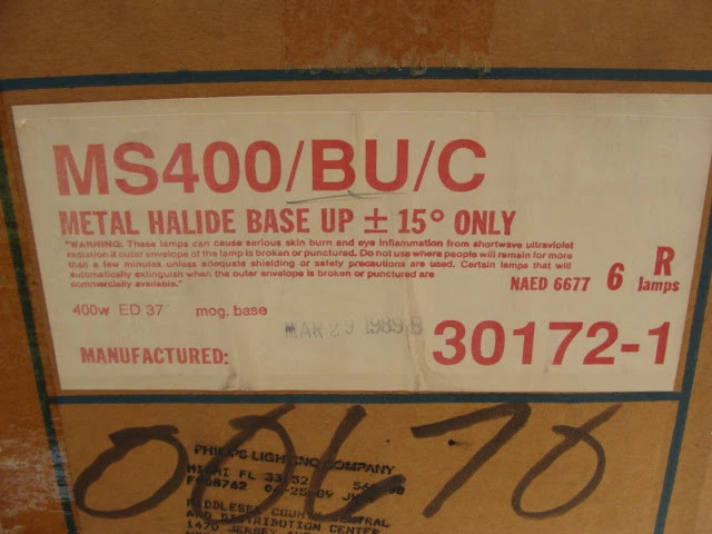 Box of 6 - Philips MS400/BU/C, ED37 Metal Halide Light Bulb 30172-1, 400W - Image 4 of 4