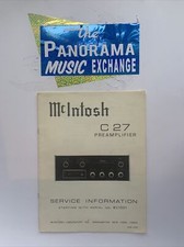 Vintage McIntosh C-27 Preamplifier Owner  s Manual