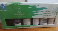 Sealed Pursonic 6-Pack of Essential Oils - Eucalyptus, Tea Tree, Lavender