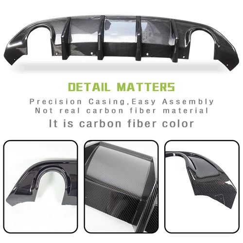 Carbon Fiber Rear Bumper Lip For 2015-2024 Dodge Charger Diffuser SRT GT ABS - Picture 4 of 12