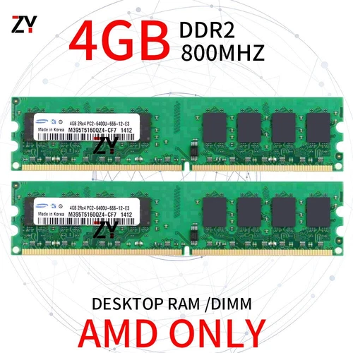 8Go 2x 4Go Kit DDR2 PC2-6400U 800MHz 240Pin AMD DIMM Desktop RAM Pour Samsung FR