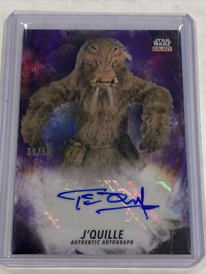 2021 Star Wars Galaxy Purple Refractor Autograph 09/50 J'Quille Tim Dry Auto