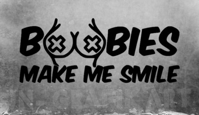 Aufkleber Boobies make me Smile Car Auto Sticker Tuning JDM Decal LKW Scene 