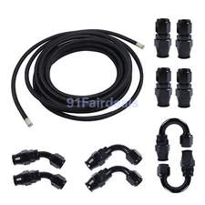 NEW AN4 Nylon PTFE Fuel Line Hose 20FT 10pcs Fittings Hose Kit For E85 