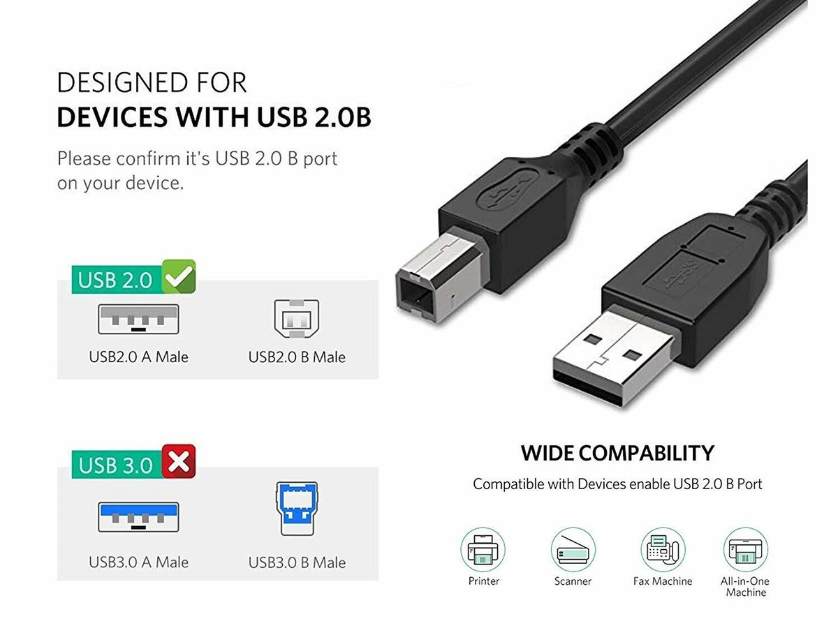 T-ProTek Câble USB Pour Ipriante Et Scanner Copatible Avec Canon