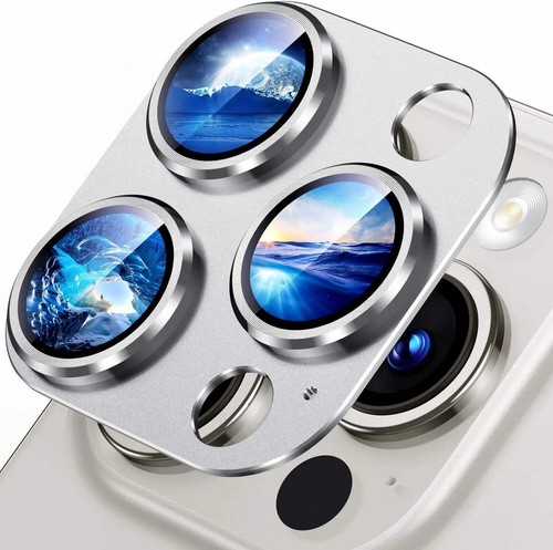 Titanium Black Metal Glass Camera Lens Screen Protector For iPhone 16 Pro Max 16 - Photo 74 sur 88