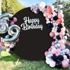 Round Backdrop Cover 7.5ft Wrinkle Free for Photography Wedding Birthday Party