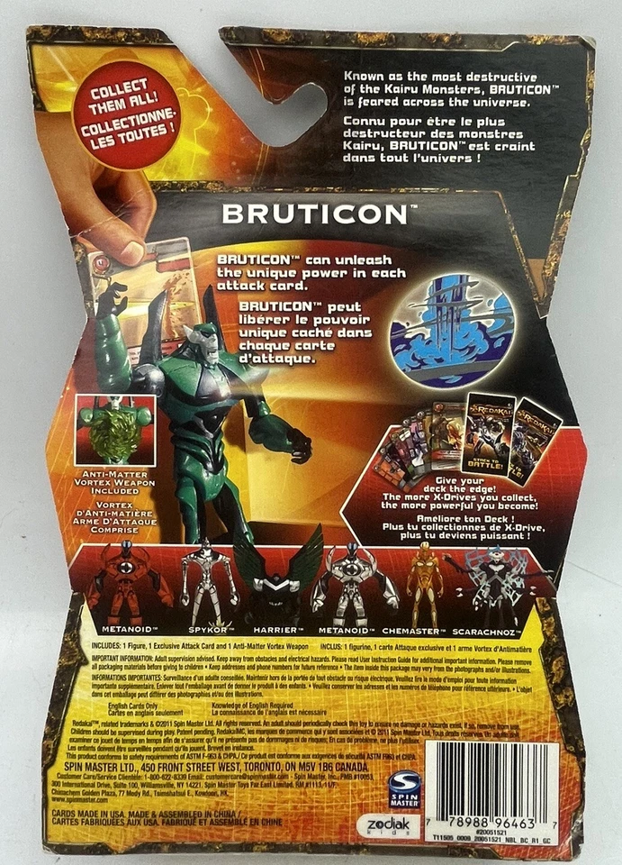 NEW 2011 Spin Master Redakai BRUTICON Action Figure w/ Exclusive Blast 3D Cards - Image 2 of 2