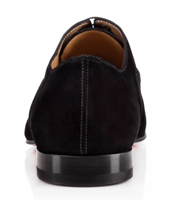 Christian Louboutin Greggo Flat Black Suede Lace Up Oxford Dress Loafer 45 12 Christian Louboutin Greggo Flat Black Suede Lace Up Oxford  main image 2