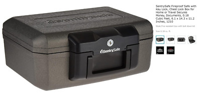 SentrySafe 1200 Fireproof Chest with Key Lock - Black, Small