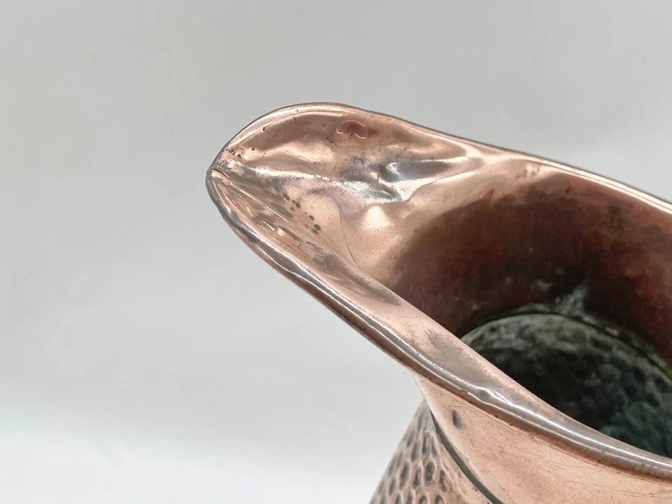 ANTIKER SANKEY SON MASSIVER KUPFER GEHÄMMERTER KRUG KRUG IDEALE SCHLANGENVASE - Bild 3 von 4