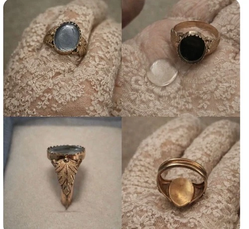 Antique Victorian 14k gold locket ring