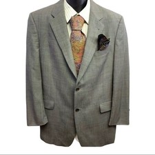 VTG Daniel Cremieux 2-Button Suit Jacket Gray Houndstooth Wool Single Breasted